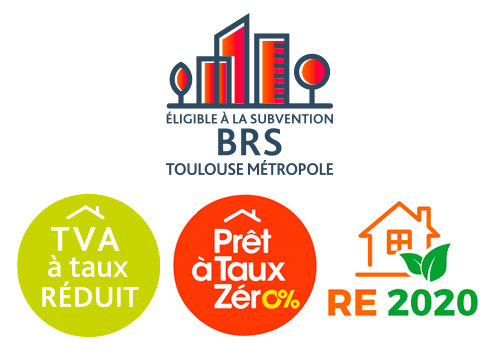 Subvention BRS Toulouse Métropole,  Normes RE 2020, TVA réduite et PTZ 2025
