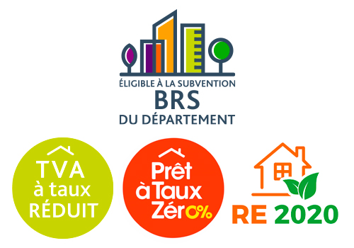 Subvention BRS département,  Normes RE 2020, TVA réduite et PTZ 2025
