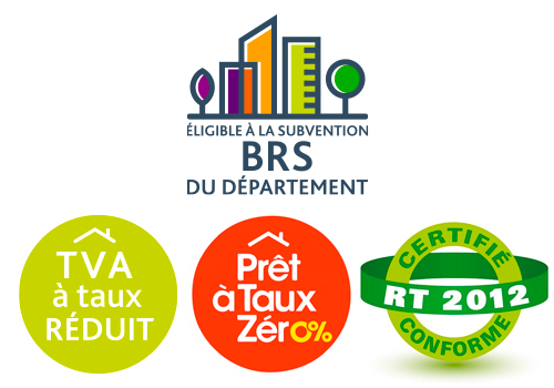 Subvention BRS département,  Normes RT 2012, TVA réduite et PTZ 2025