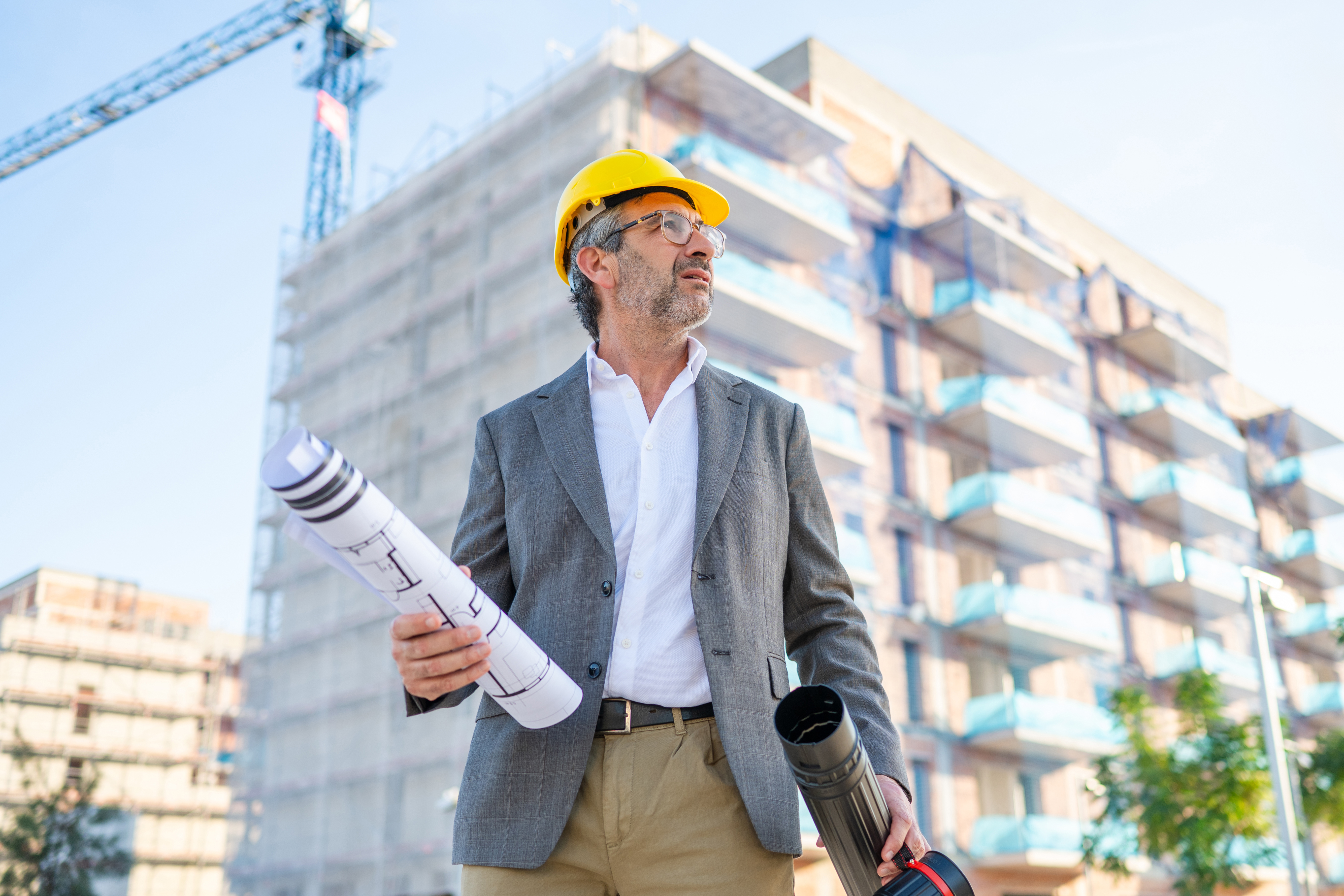Promoteur immobilier sur un chantier de construction neuve à Toulouse