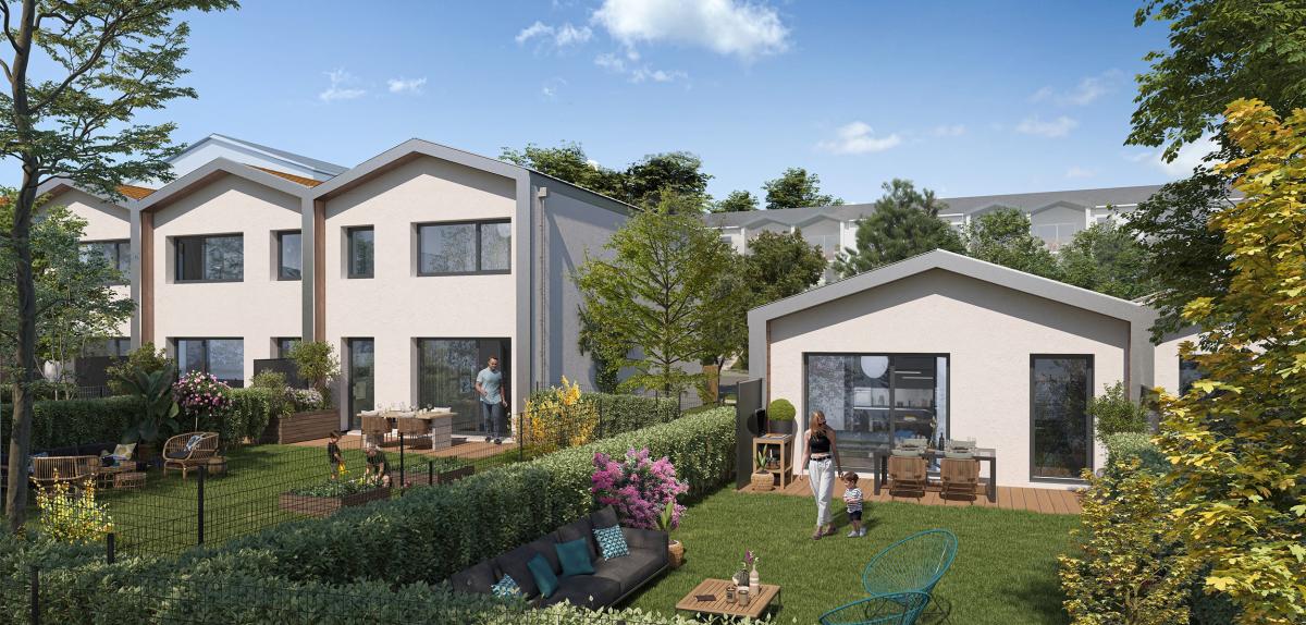 Jardin privatif d'une villa neuve de la Résidence Bertier à Montrabé, aménagement paysager moderne et cadre verdoyant Jardin privatif d'une villa neuve de la Résidence Bertier à Montrabé, aménagement paysager moderne et cadre verdoyant